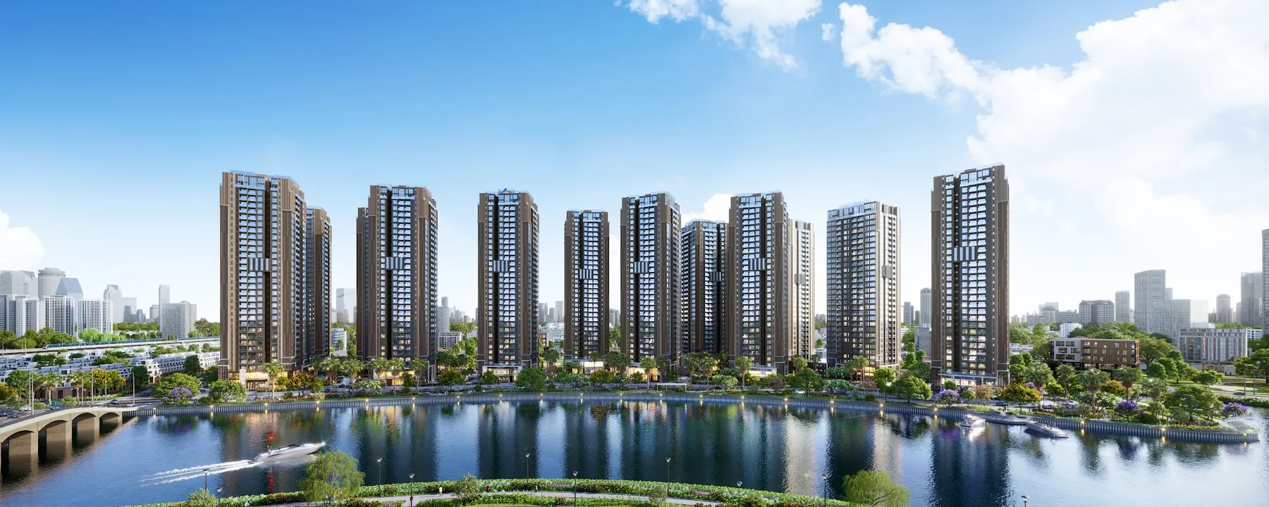 Phối cảnh toàn khu The Privé bên sông